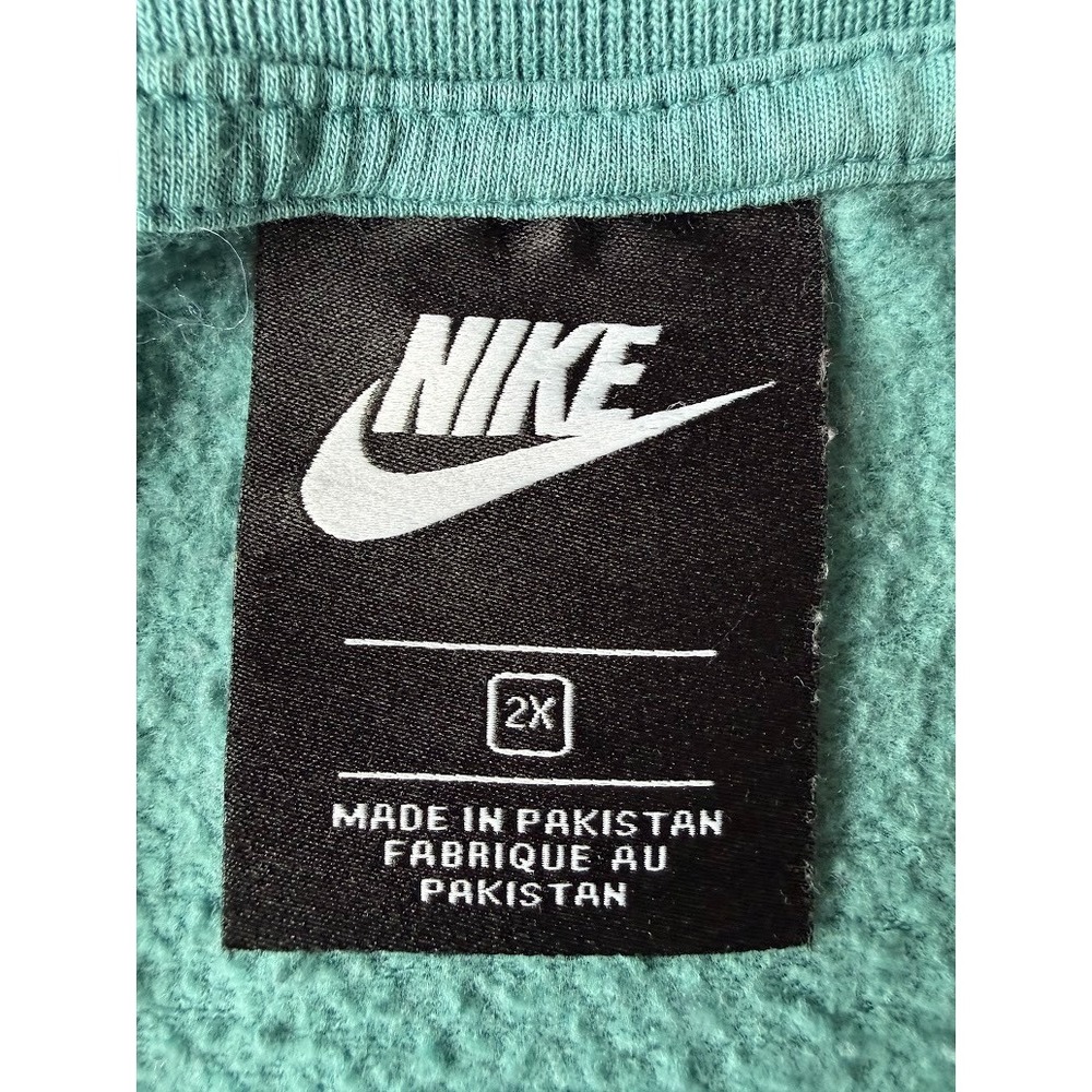 Nike Sweatshirt Men 2X Green Crew Neck Big Logo Pullover Casual Long Sleeve - Picture 11 of 13